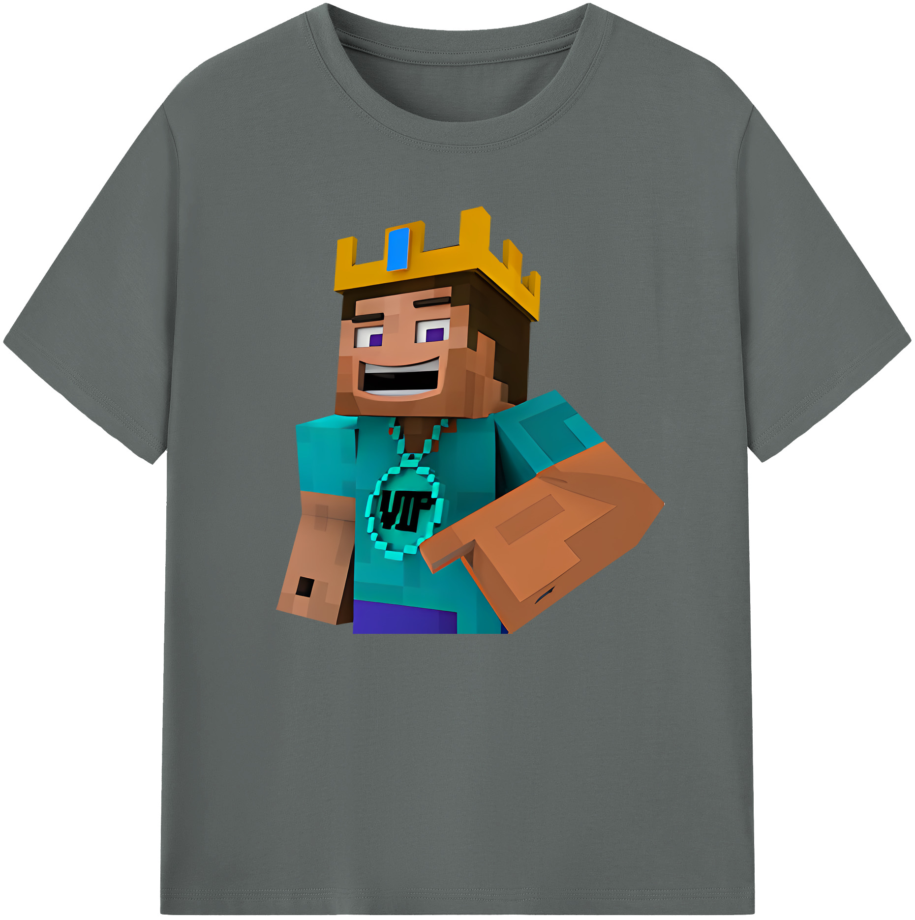 （画像用） マインクラフト ブロックの世界 Minecraft MC Block world 綿100％ メンズ半袖Tシャツ｜肌触りやわらか＆通気性